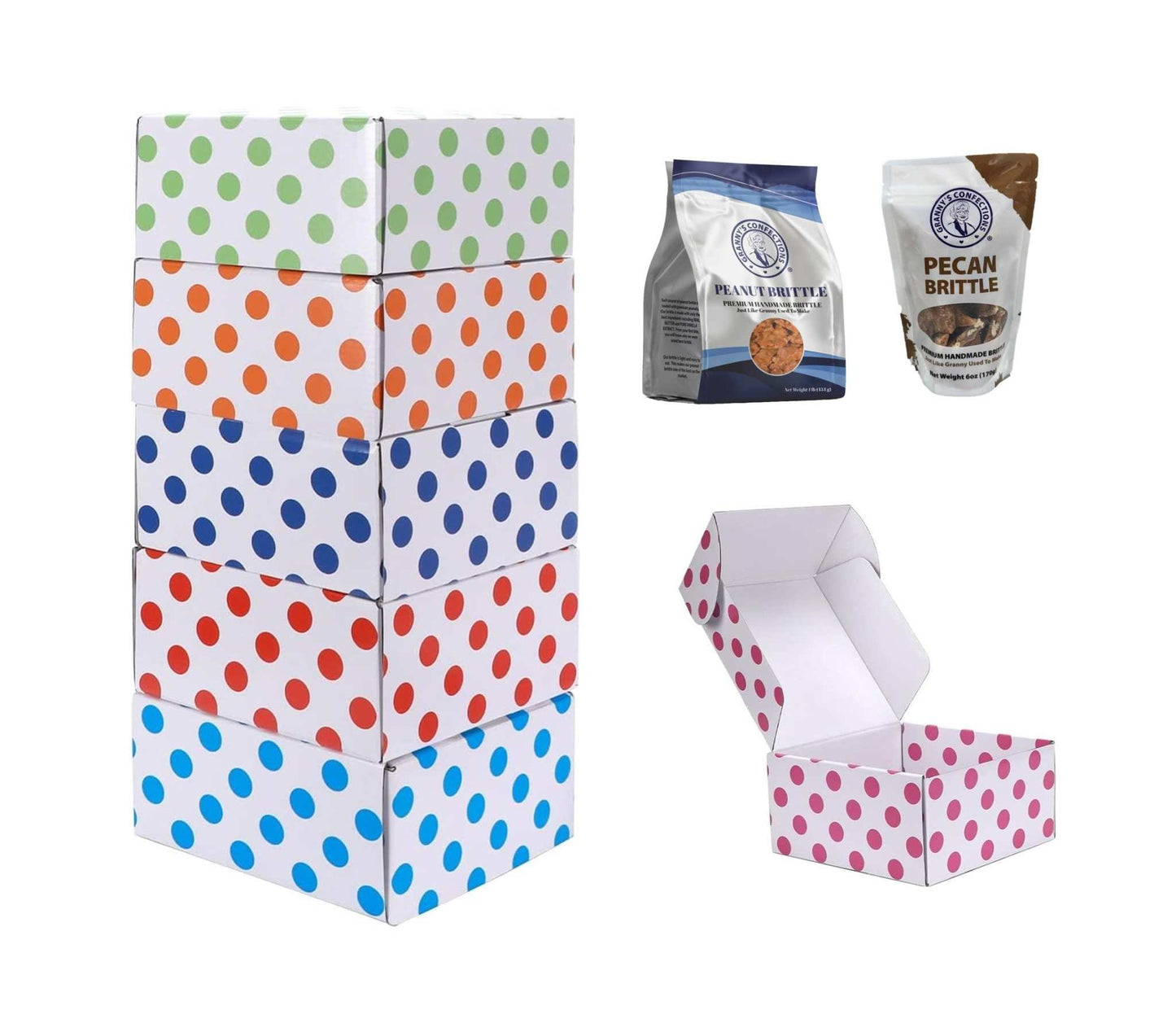 Gift Box Peanut Pecan Brittle Birthday Anniversary Graduation Get Well Soon Christmas Thanksgiving Mother's Day Father's Day Gift Present