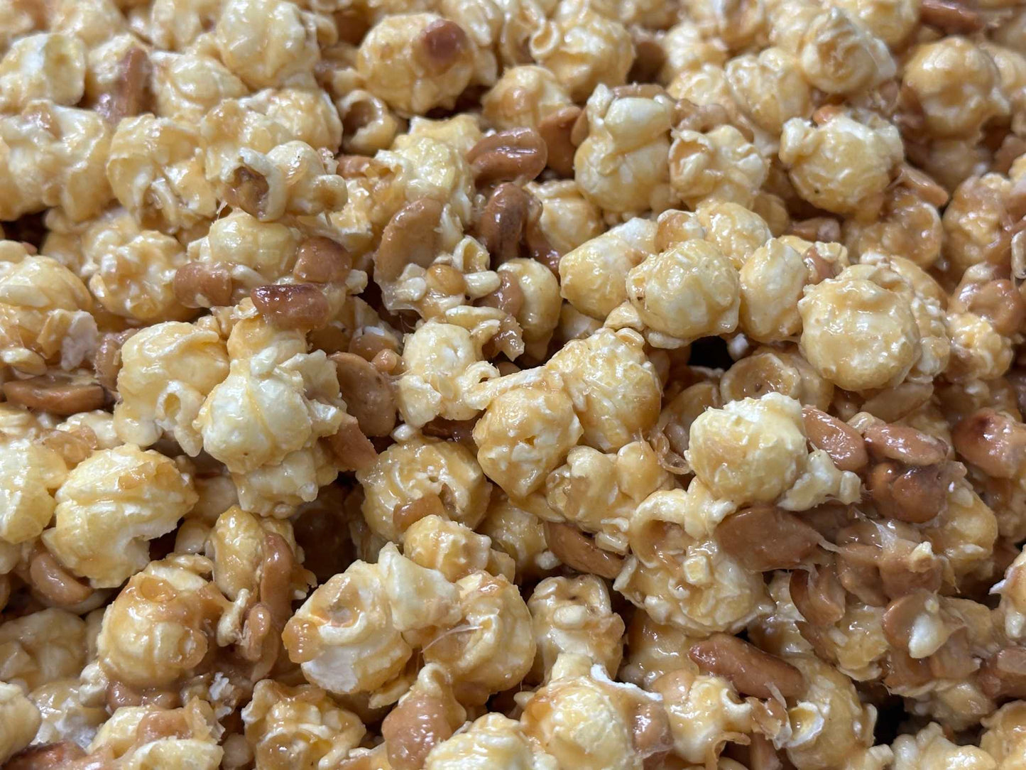 Caramel Popcorn Fusion Gift Box includes Peanut Popcorn, Cashew Popcorn, Pecan Popcorn. Gluten Free. Caramel Corn