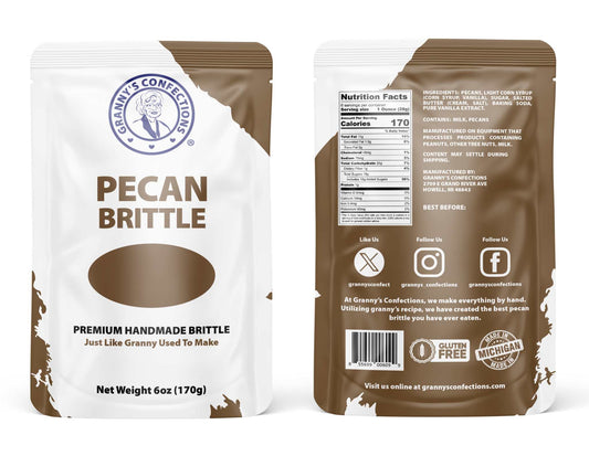 Pecan Brittle made with Premium Pecans. Handmade by Granny's Confections