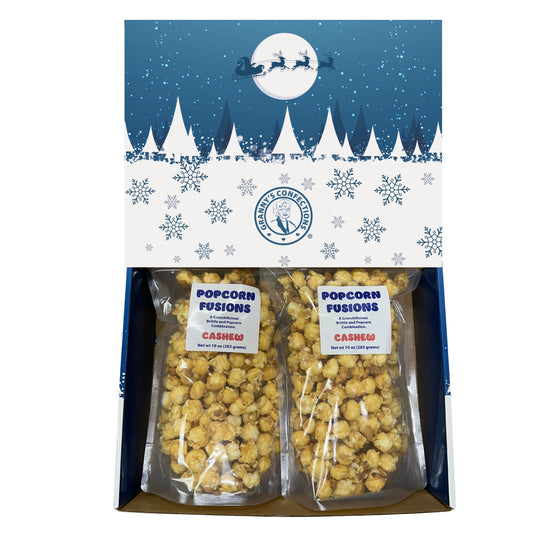 Christmas Holiday Gift Box Caramel Popcorn Peanut Popcorn Cashew Popcorn Pecan Popcorn Granny's Confections