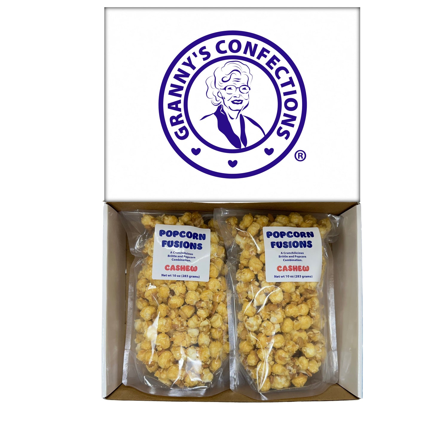 Christmas Holiday Gift Box Caramel Popcorn Peanut Popcorn Cashew Popcorn Pecan Popcorn Granny's Confections