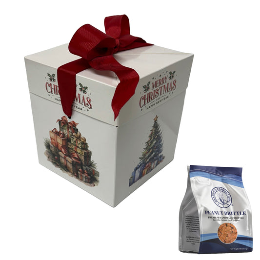 Granny’s Confections Nostalgic White Gift Box With 2 Pounds of Brittle - Perfect Christmas Gift Peanut Brittle