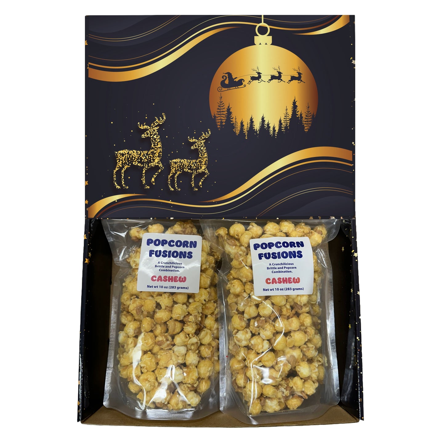 Christmas Holiday Gift Box Caramel Popcorn Peanut Popcorn Cashew Popcorn Pecan Popcorn Granny's Confections