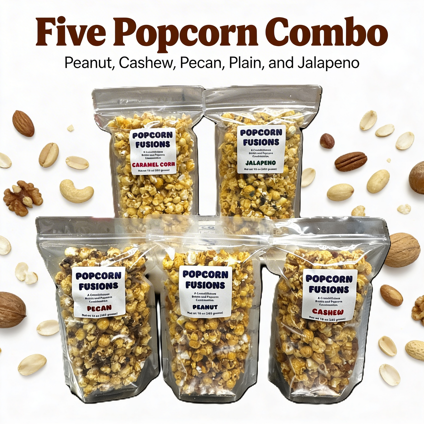 Granny's Confections Five Caramel Popcorn Combo Fusions