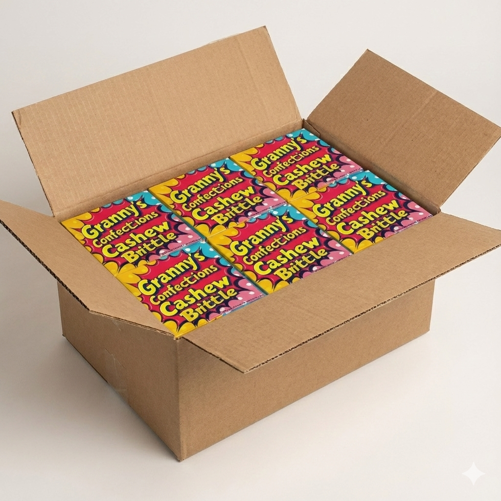 Granny's Confections Handmade Cashew Brittle - Full Case of 12 Cashew Brittle