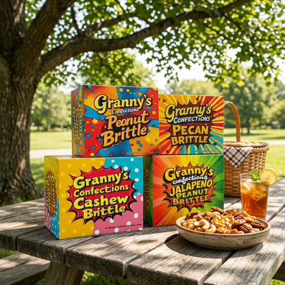 Granny's Confections Handmade Trio Peanut Brittle Cashew Brittle Pecan Brittle