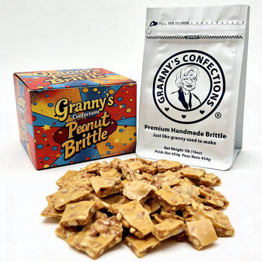 Granny's Confections Handmade Peanut Brittle - One Pound Bag (Peanut Brittle)