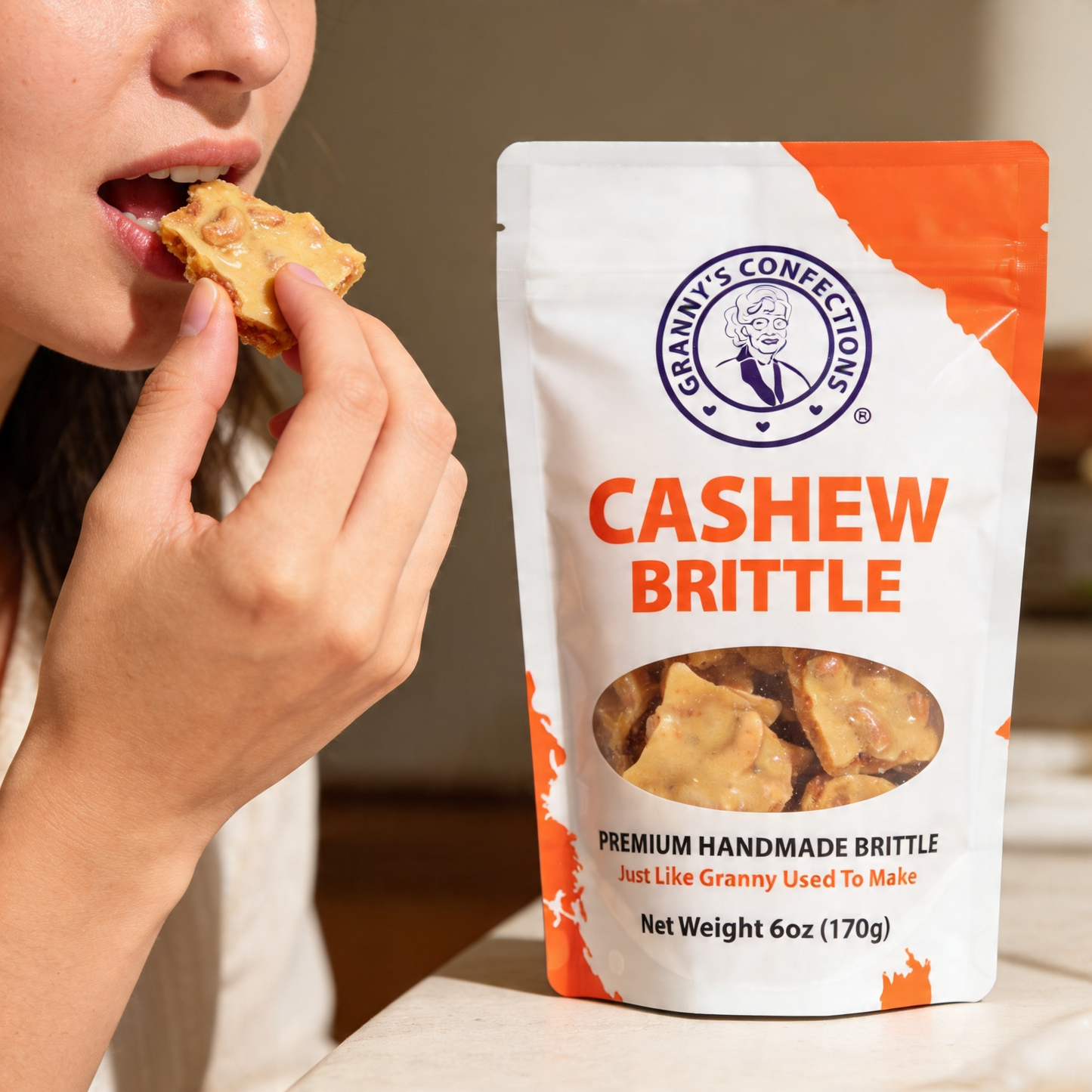 Granny's Confections Premium Old-Fashioned Cashew Brittle Perfect Gift