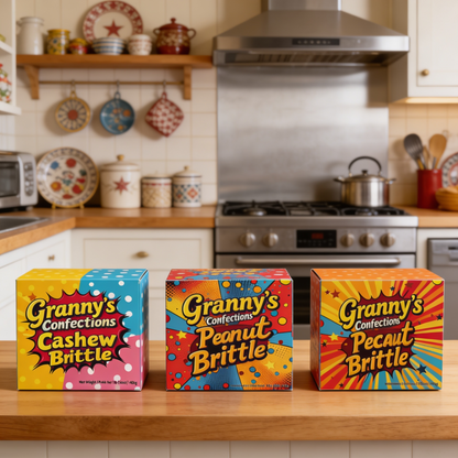 Granny's Confections Trio Peanut Brittle Cashew Brittle Pecan Brittle