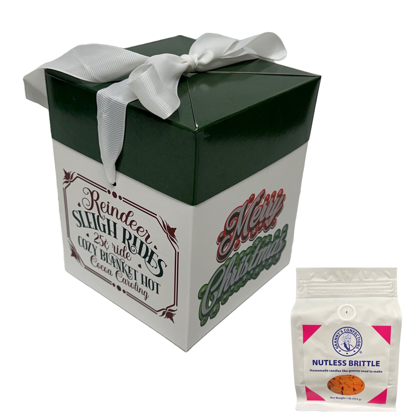 Merry Christmas Gift Box Granny’s Confections Nutless Brittle