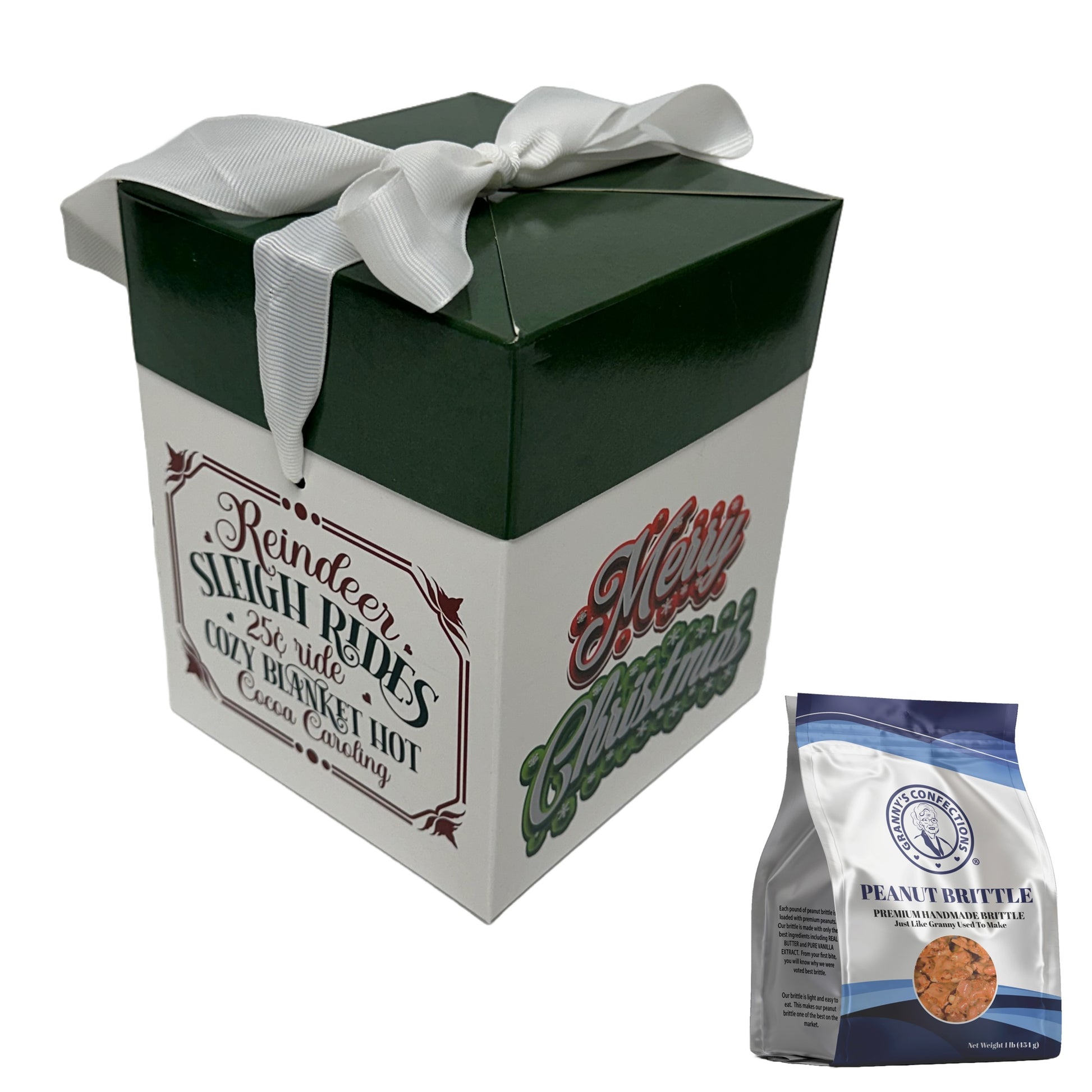 Merry Christmas Gift Box Granny’s Confections Peanut Brittle