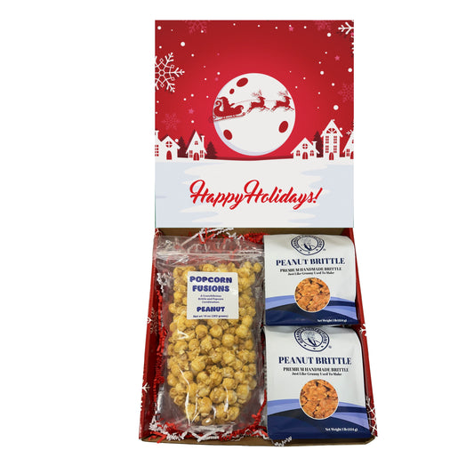 Christmas Holiday Gift Box Caramel Popcorn Peanut Popcorn Cashew Popcorn Pecan Popcorn Peanut Brittle Cashew Brittle Pecan Brittle Granny's Confections