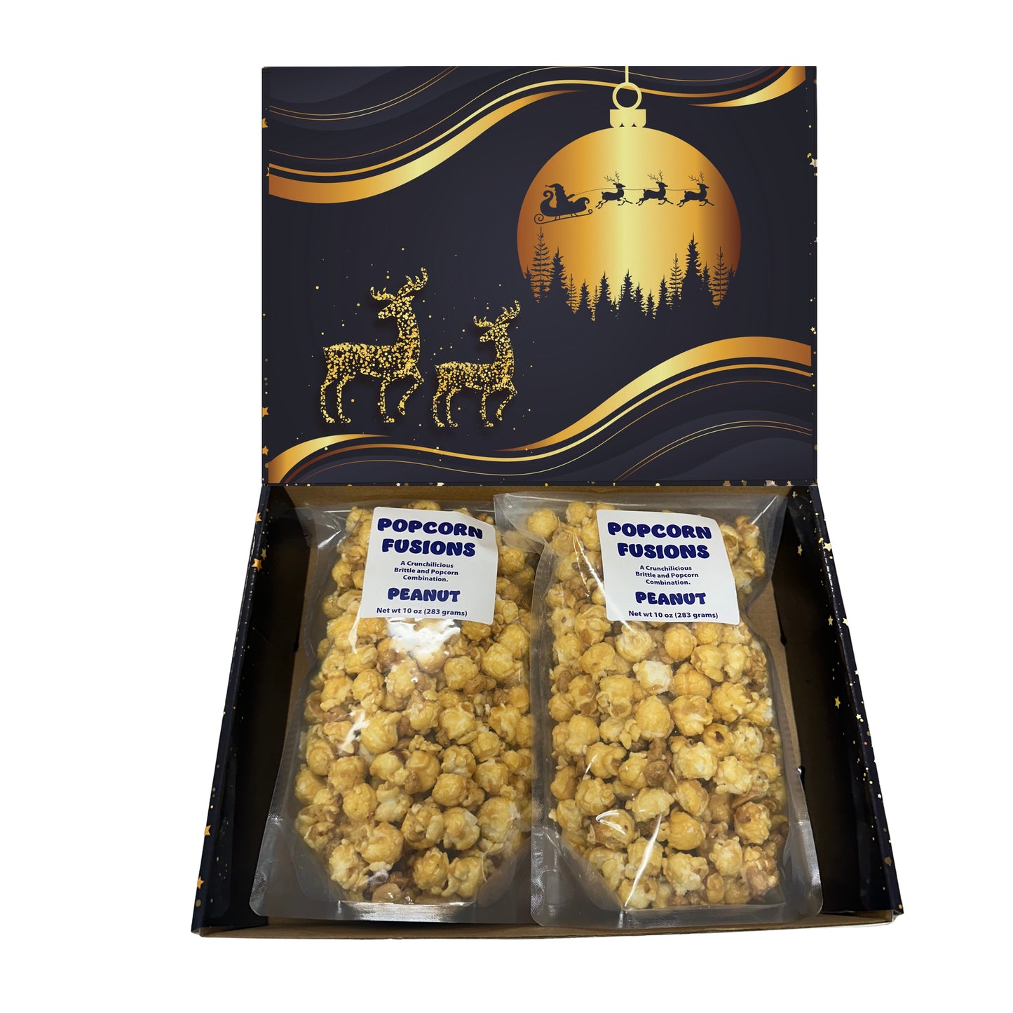 Christmas Holiday Gift Box Caramel Popcorn Peanut Popcorn Cashew Popcorn Pecan Popcorn Peanut Brittle Cashew Brittle Pecan Brittle Granny's Confections