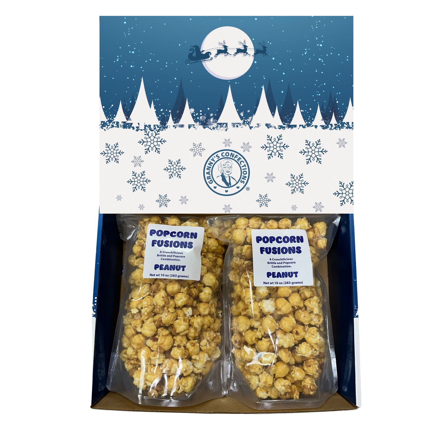 Christmas Holiday Gift Box Caramel Popcorn Peanut Popcorn Cashew Popcorn Pecan Popcorn Granny's Confections