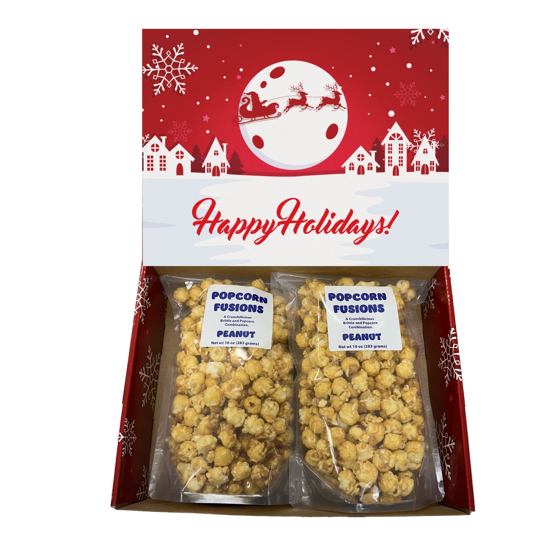 Christmas Holiday Gift Box Caramel Popcorn Peanut Popcorn Cashew Popcorn Pecan Popcorn Peanut Brittle Cashew Brittle Pecan Brittle Granny's Confections
